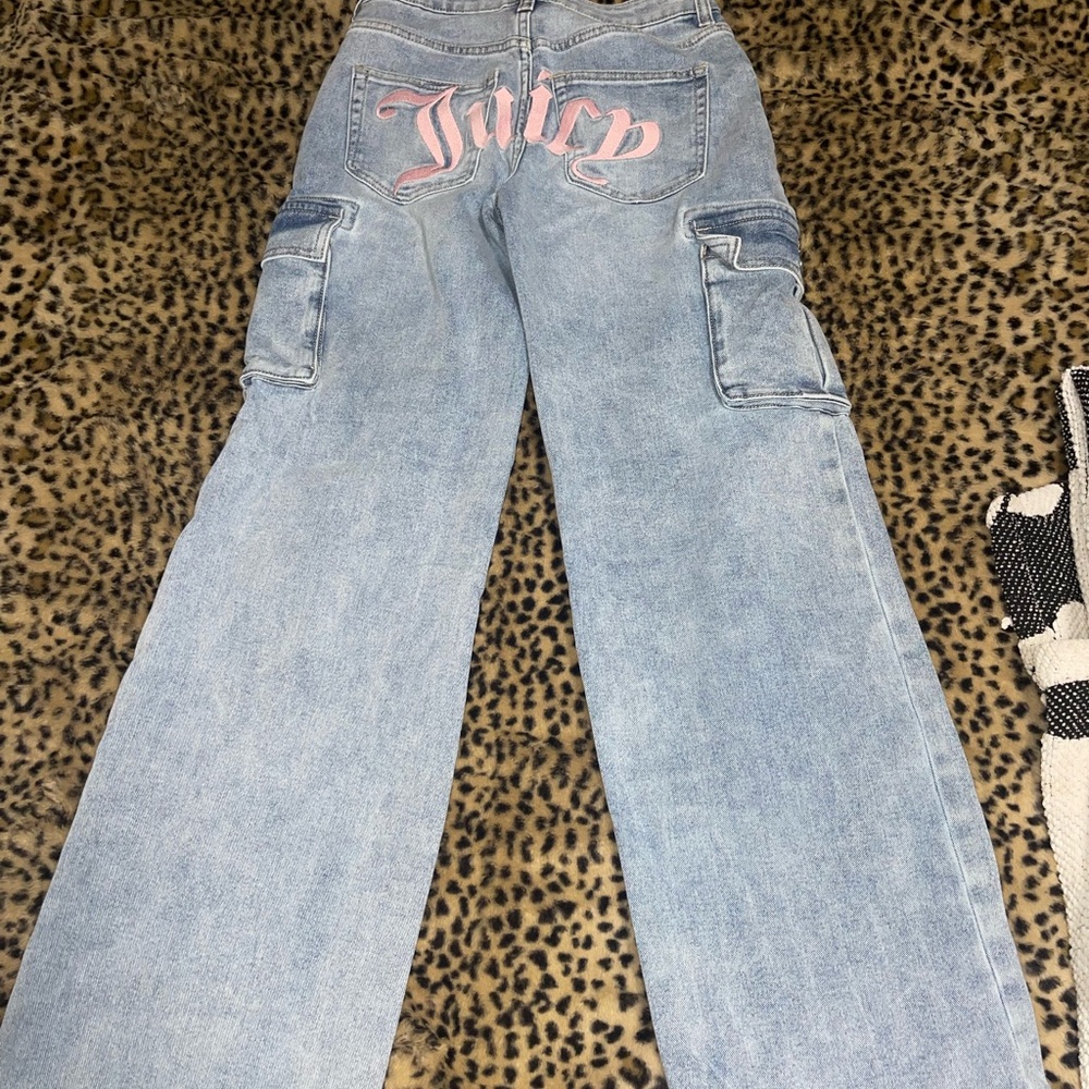 Juicy Couture Light Blue Flare Jeans with Pink Logo